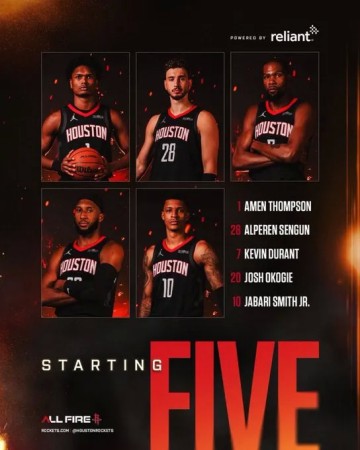 世俱杯盘口赔率-火箭首发：阿门、奥科吉、杜兰特、小贾巴里、申京